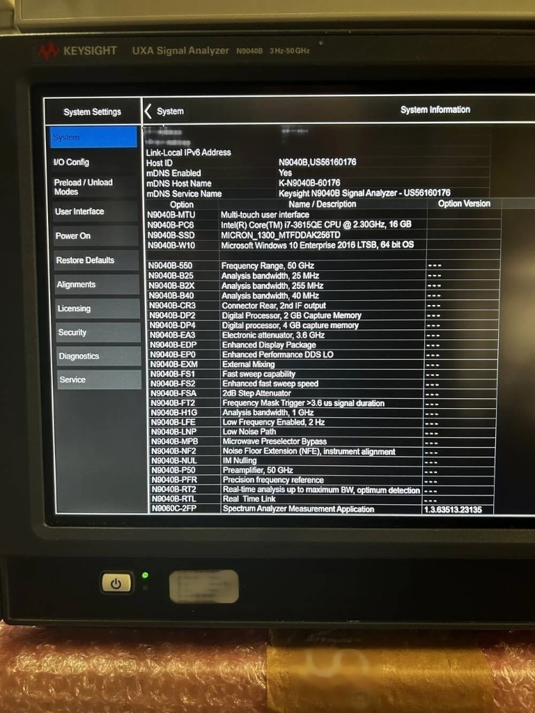 Photo Used AGILENT / HP / HEWLETT-PACKARD / KEYSIGHT N9040B For Sale