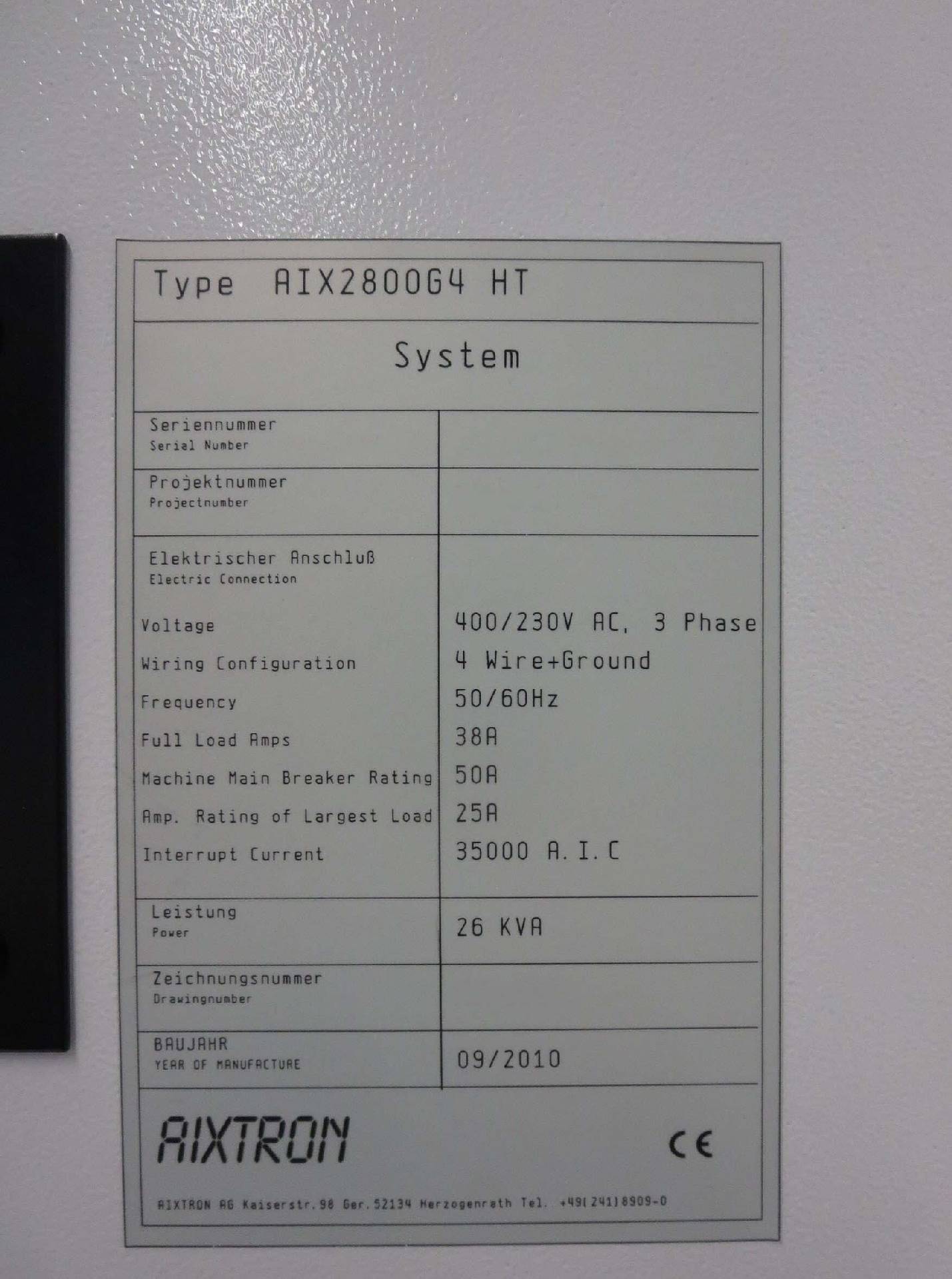 Photo Used AIXTRON AIX 2800 G4 For Sale
