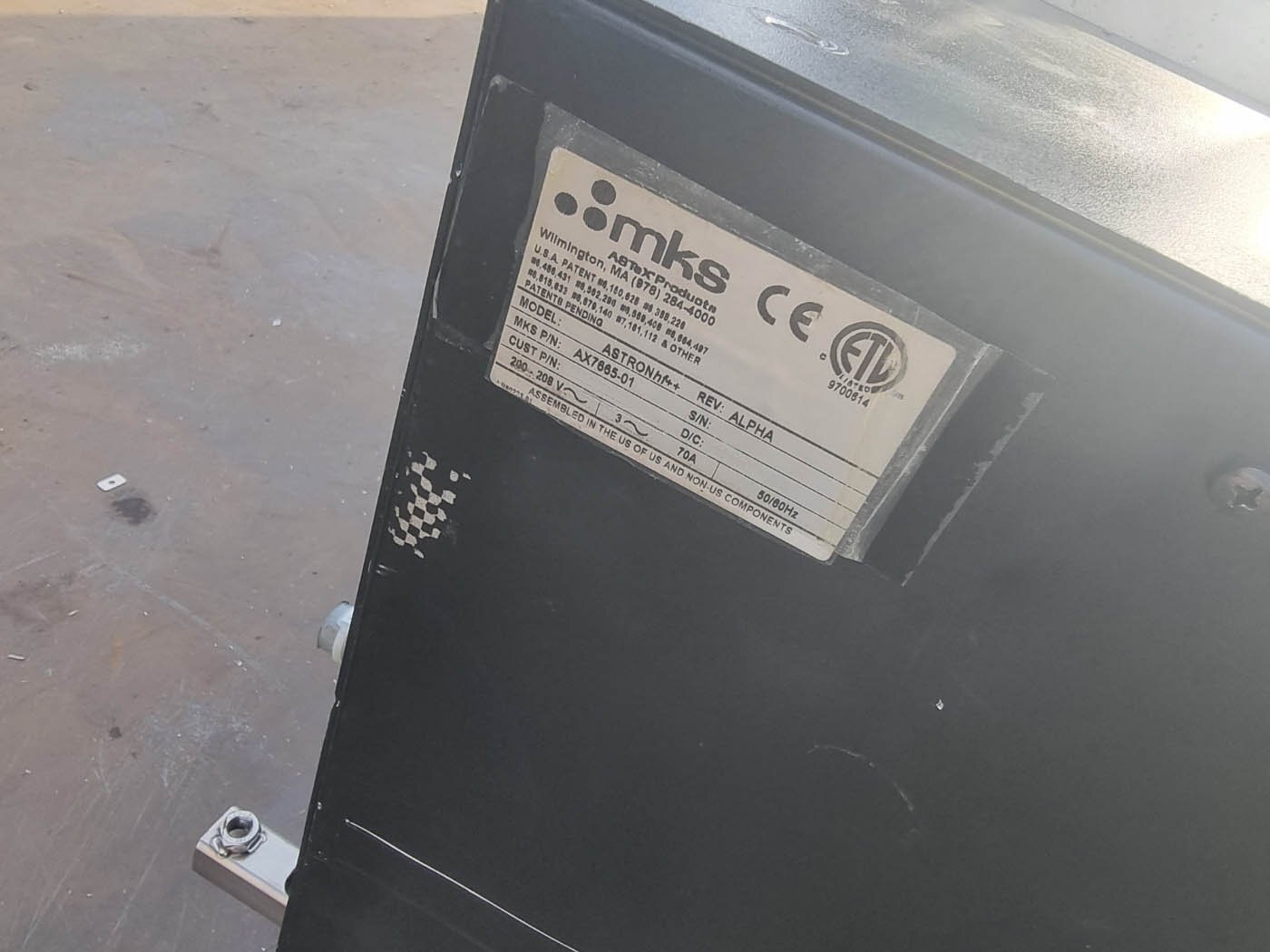 Photo Used AKT / MKS Astron HF++ For Sale