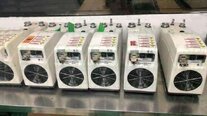Photo Used ALCATEL / ADIXEN / PFEIFFER Lot of (8) dry pumps For Sale
