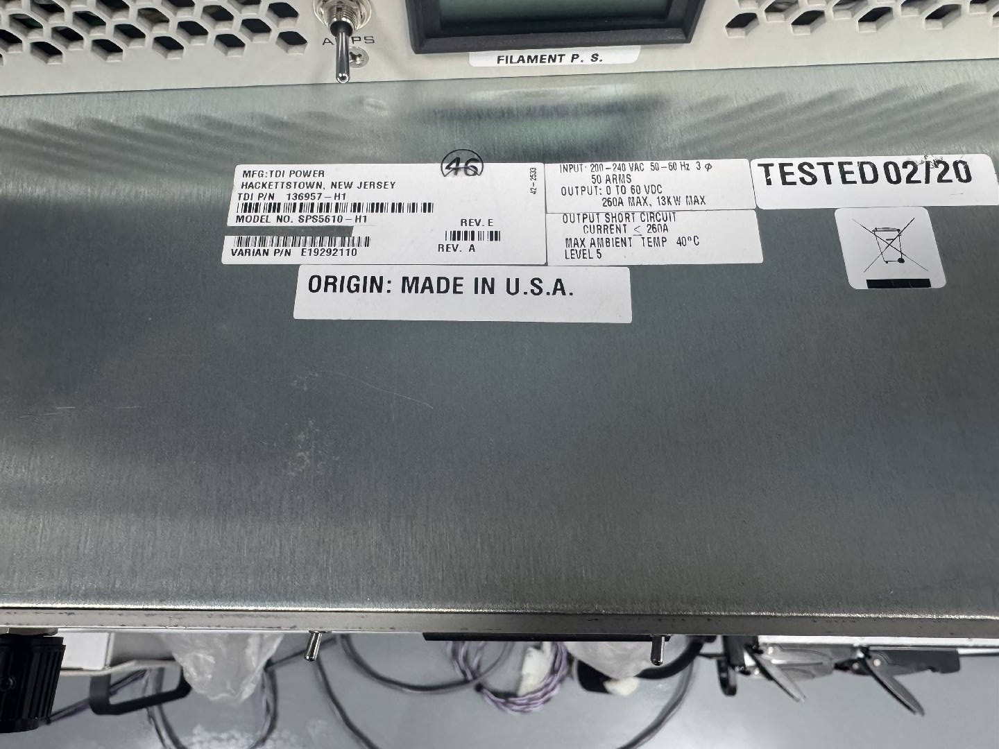 图为 已使用的 AMAT / APPLIED MATERIALS / VARIAN E19292110 待售