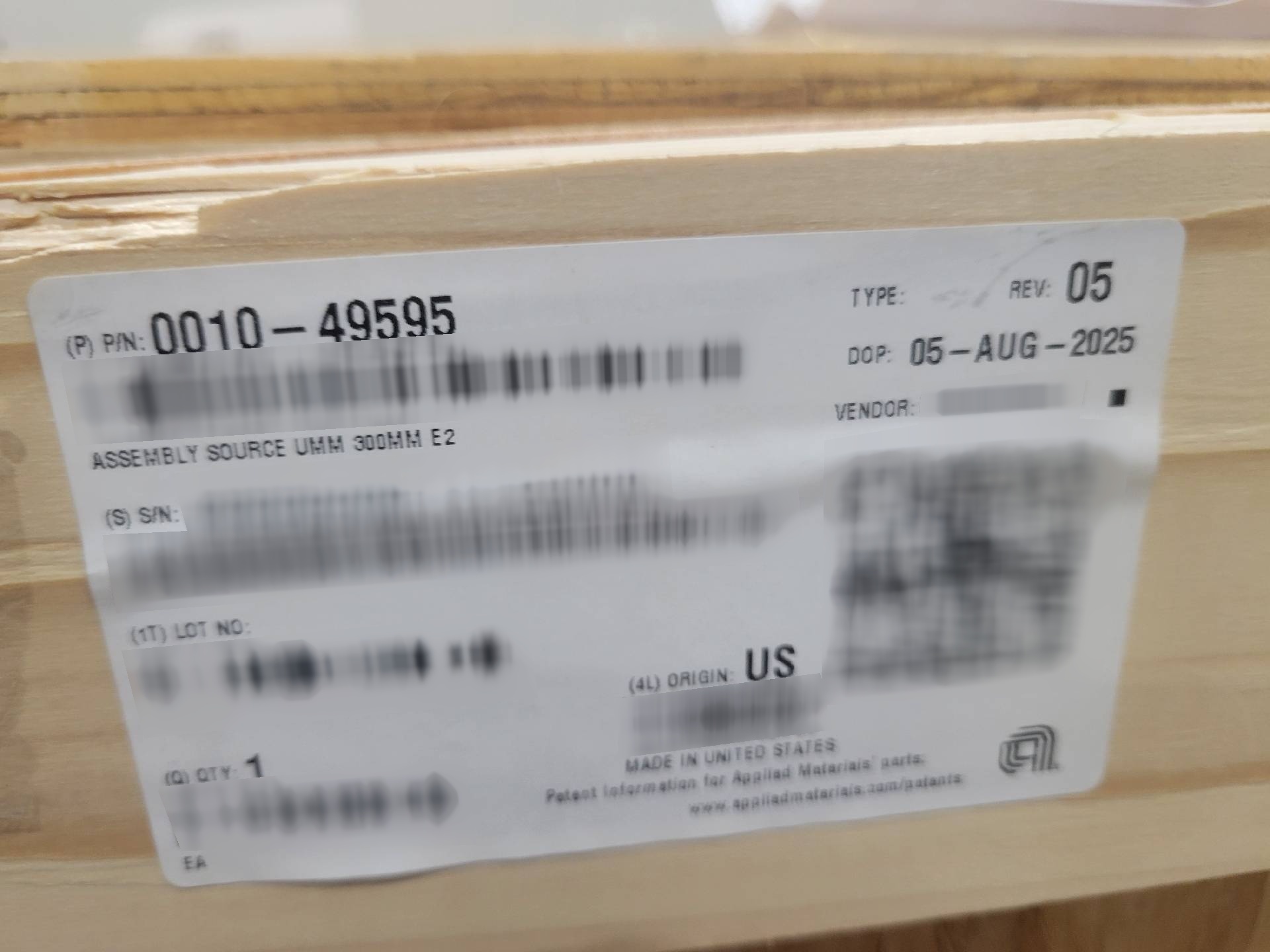 图为 已使用的 AMAT / APPLIED MATERIALS 0010-49595 待售