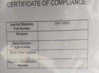 圖為 已使用的 AMAT / APPLIED MATERIALS 0041-09685 待售