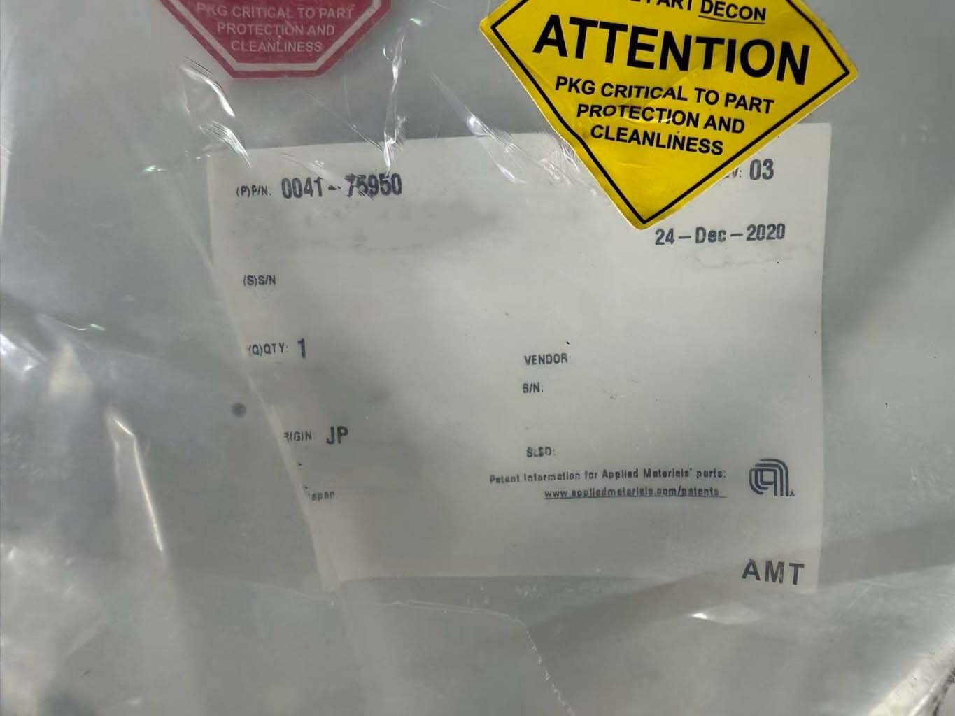 Photo Used AMAT / APPLIED MATERIALS 0041-75950 For Sale