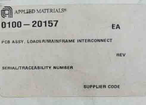 Photo Used AMAT / APPLIED MATERIALS 0100-20157 For Sale