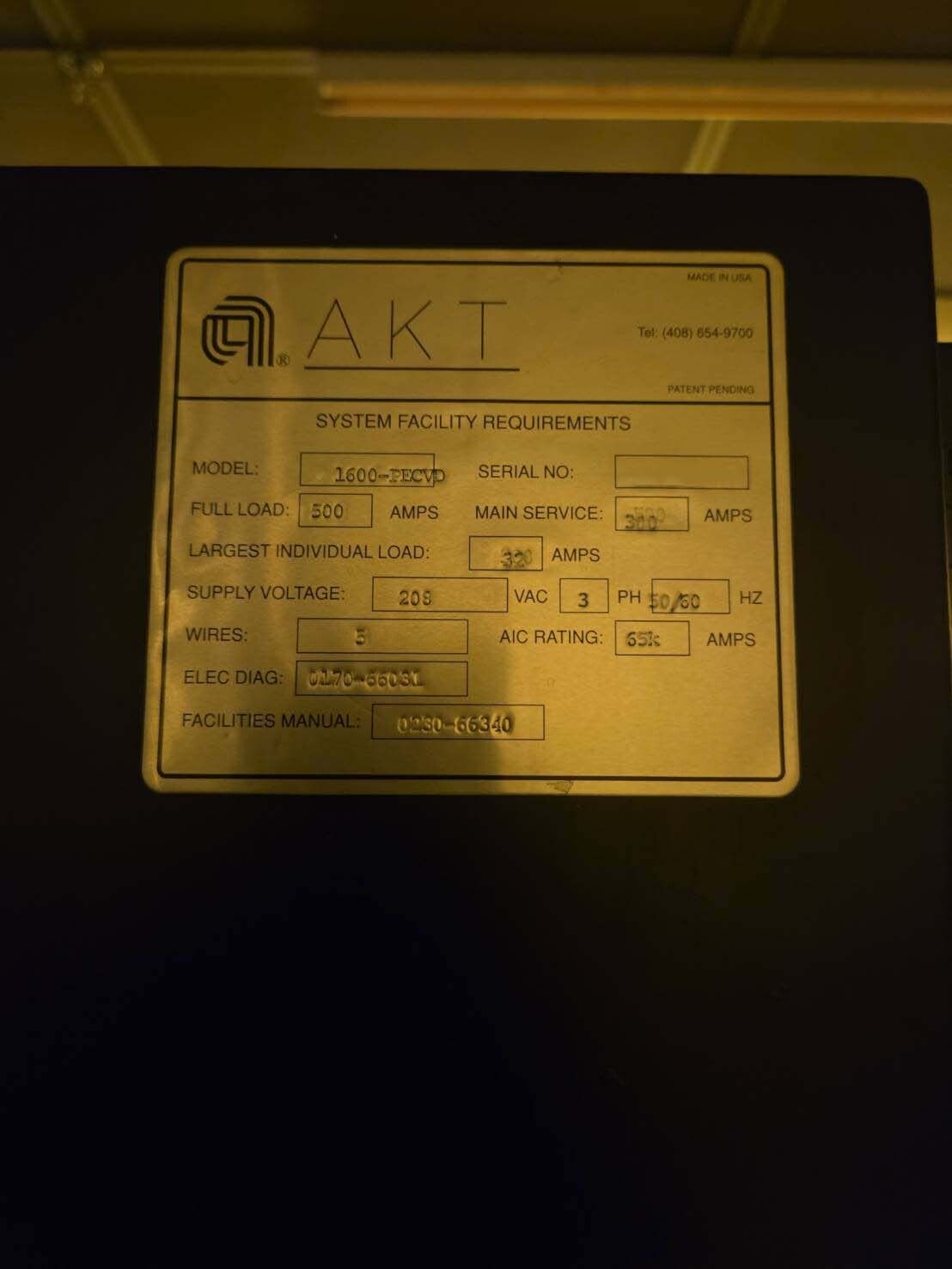 사진 사용됨 AMAT / APPLIED MATERIALS 1600 판매용