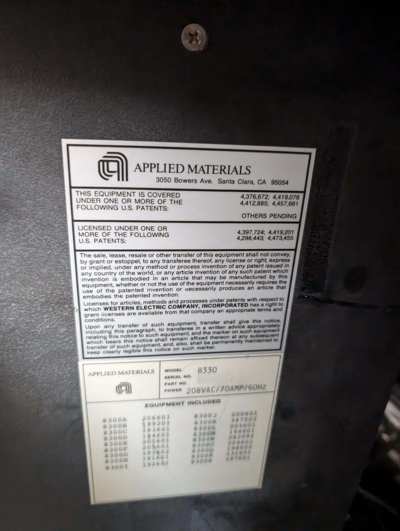 フォト（写真） 使用される AMAT / APPLIED MATERIALS 8330 販売のために