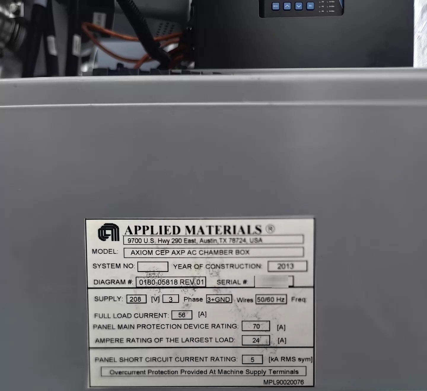フォト（写真） 使用される AMAT / APPLIED MATERIALS Axion Chamber 販売のために