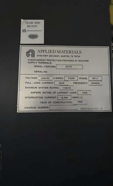 Photo Used AMAT / APPLIED MATERIALS Centura 5200 DxZ For Sale