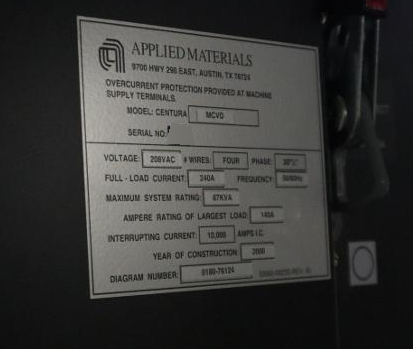 图为 已使用的 AMAT / APPLIED MATERIALS Centura Tectra 待售