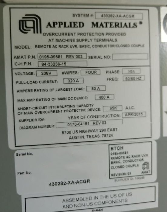 Photo Used AMAT / APPLIED MATERIALS 0195-09581 For Sale