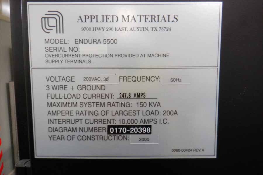 Photo Used AMAT / APPLIED MATERIALS Endura 5500 HP For Sale