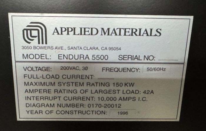 图为 已使用的 AMAT / APPLIED MATERIALS Endura 5500 待售