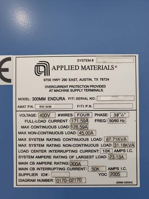 Photo Used AMAT / APPLIED MATERIALS Endura II For Sale