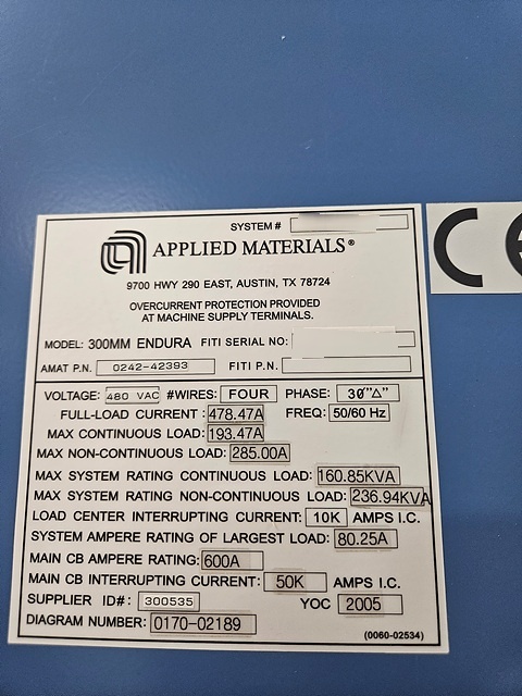 Photo Used AMAT / APPLIED MATERIALS Endura II For Sale