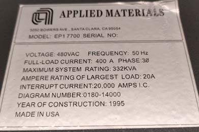 Photo Utilisé AMAT / APPLIED MATERIALS EP 17700 À vendre