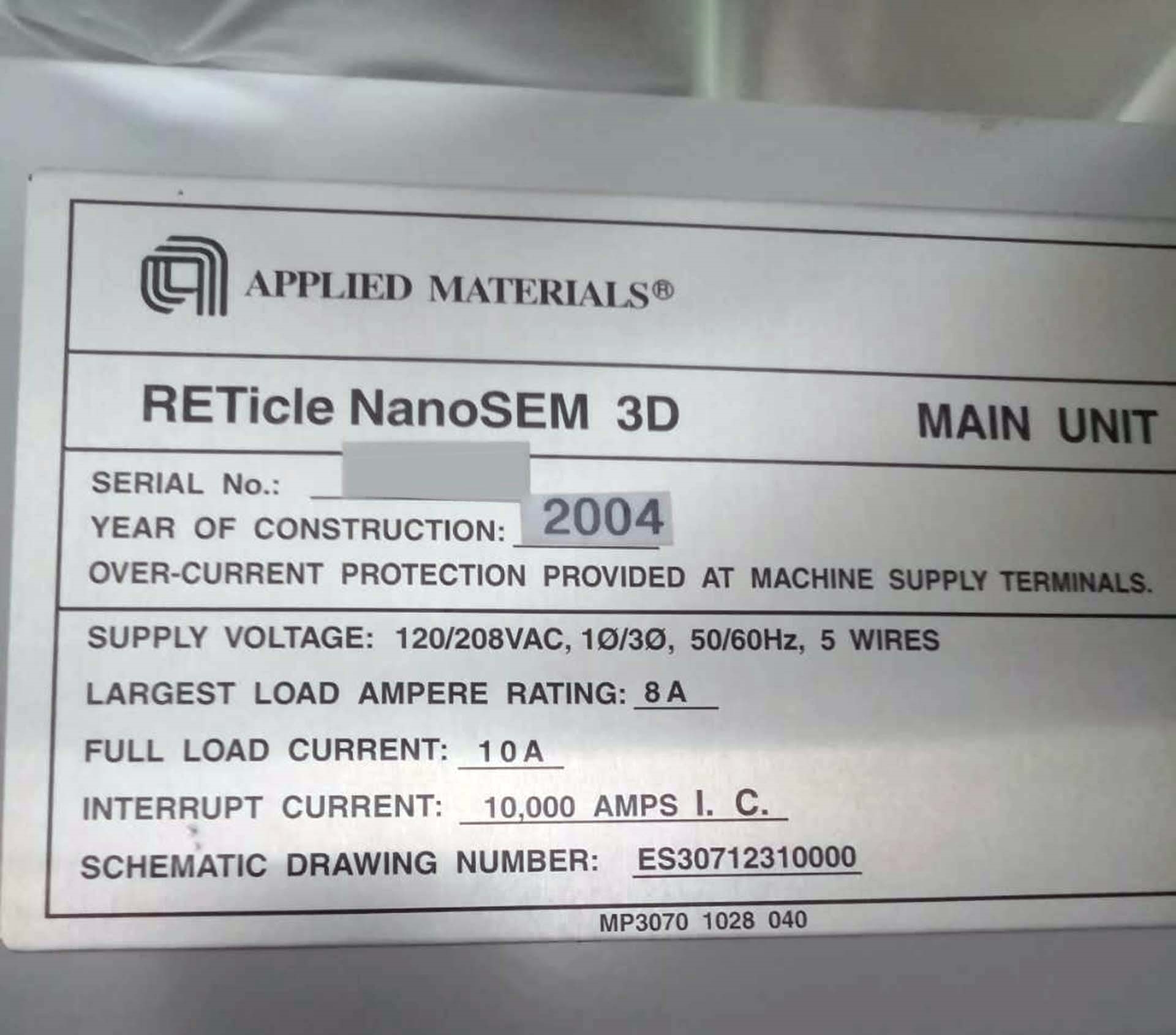 圖為 已使用的 AMAT / APPLIED MATERIALS Reticle NanoSEM 3D 待售