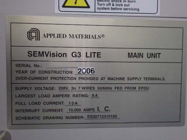 圖為 已使用的 AMAT / APPLIED MATERIALS SemVision G3 Lite 待售