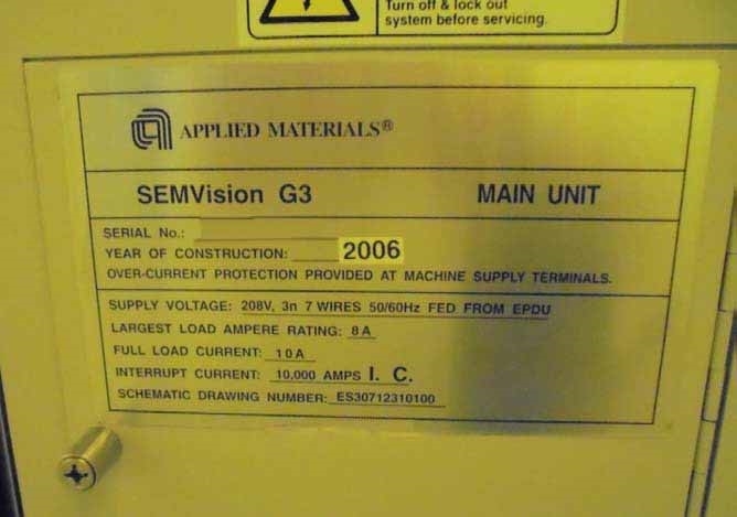 Photo Used AMAT / APPLIED MATERIALS SemVision G3 For Sale