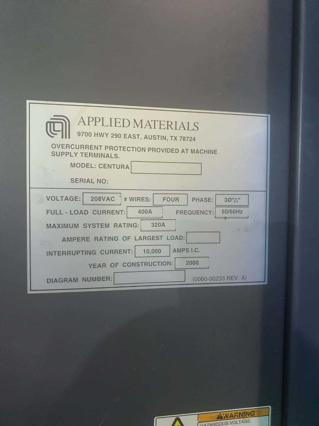 사진 사용됨 AMAT / APPLIED MATERIALS TCG Rack for Centura RTP 판매용