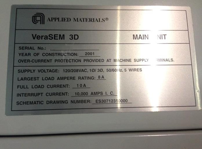 フォト（写真） 使用される AMAT / APPLIED MATERIALS VeraSEM 3D 販売のために