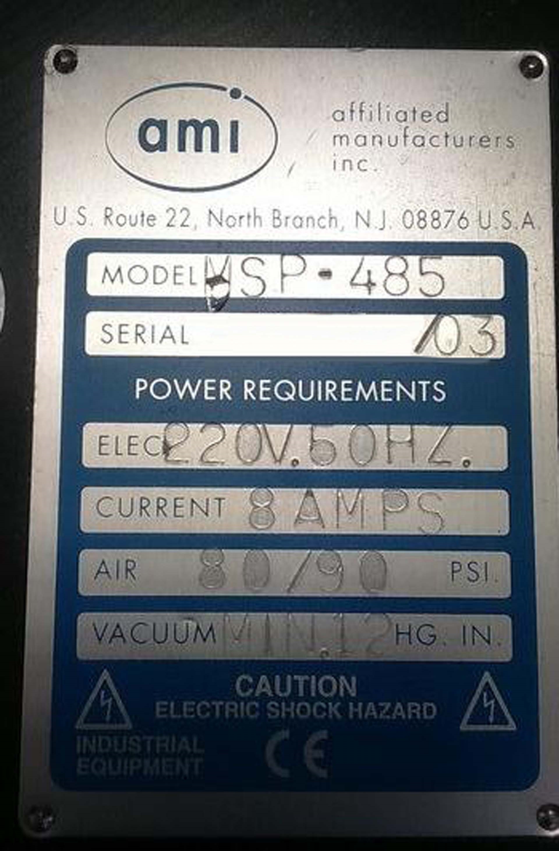 圖為 已使用的 AMI / PRESCO MSP 485 待售