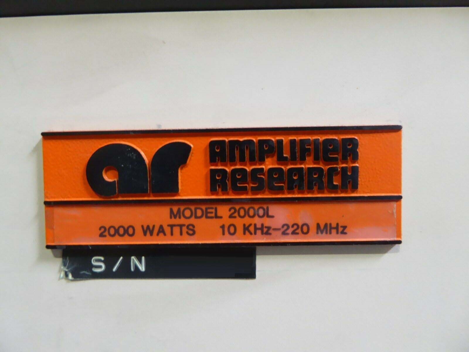 Photo Used AMPLIFIER RESEARCH 2000L For Sale