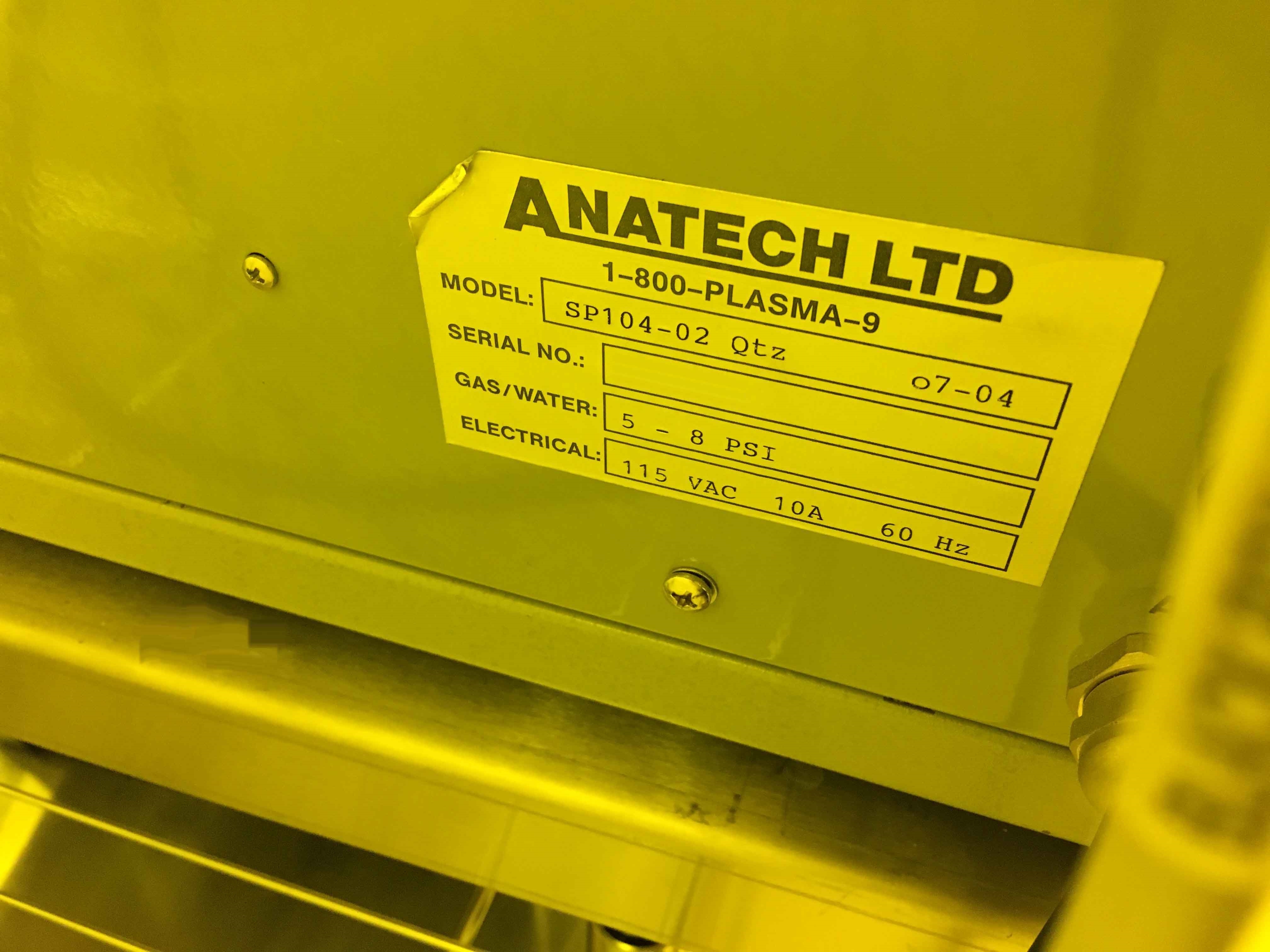 Photo Used ANATECH / TECHNICS SP104-02 For Sale