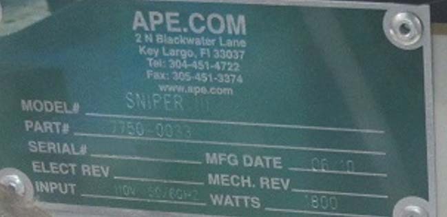 Photo Used APE Sniper 3 SMD 7000 For Sale