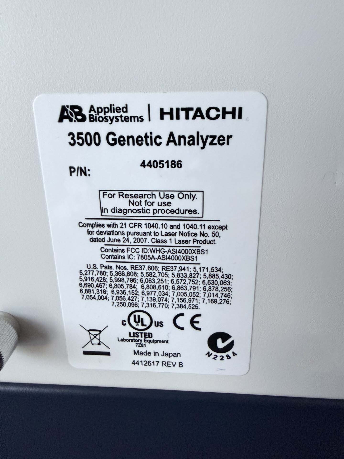 图为 已使用的 APPLIED BIOSYSTEMS / ABI / HITACHI 3500 待售