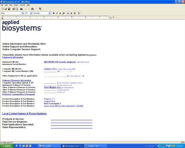 Photo Used APPLIED BIOSYSTEMS / HITACHI ABI 3130 For Sale