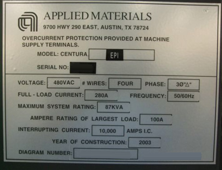 Photo Used AMAT / APPLIED MATERIALS Centura 5200 Epi For Sale