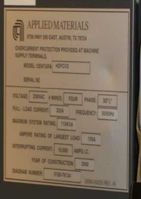 Photo Used AMAT / APPLIED MATERIALS Centura Ultima HDP CVD For Sale