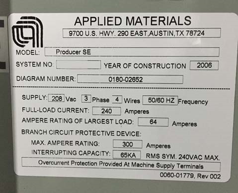 圖為 已使用的 AMAT / APPLIED MATERIALS Producer SE 待售