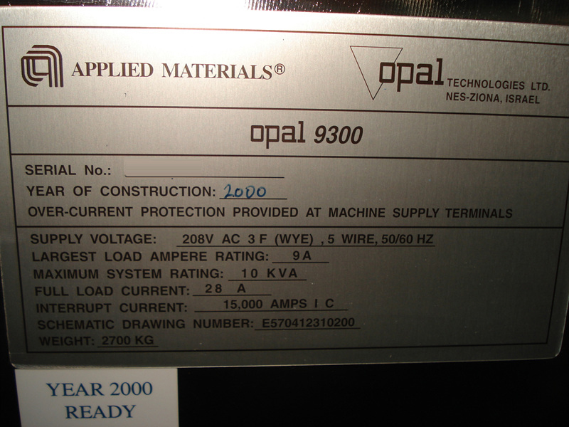 图为 已使用的 AMAT / APPLIED MATERIALS Opal 9300 待售