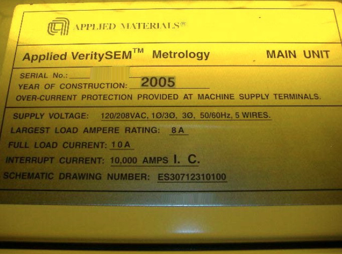 Photo Used AMAT / APPLIED MATERIALS Verity For Sale