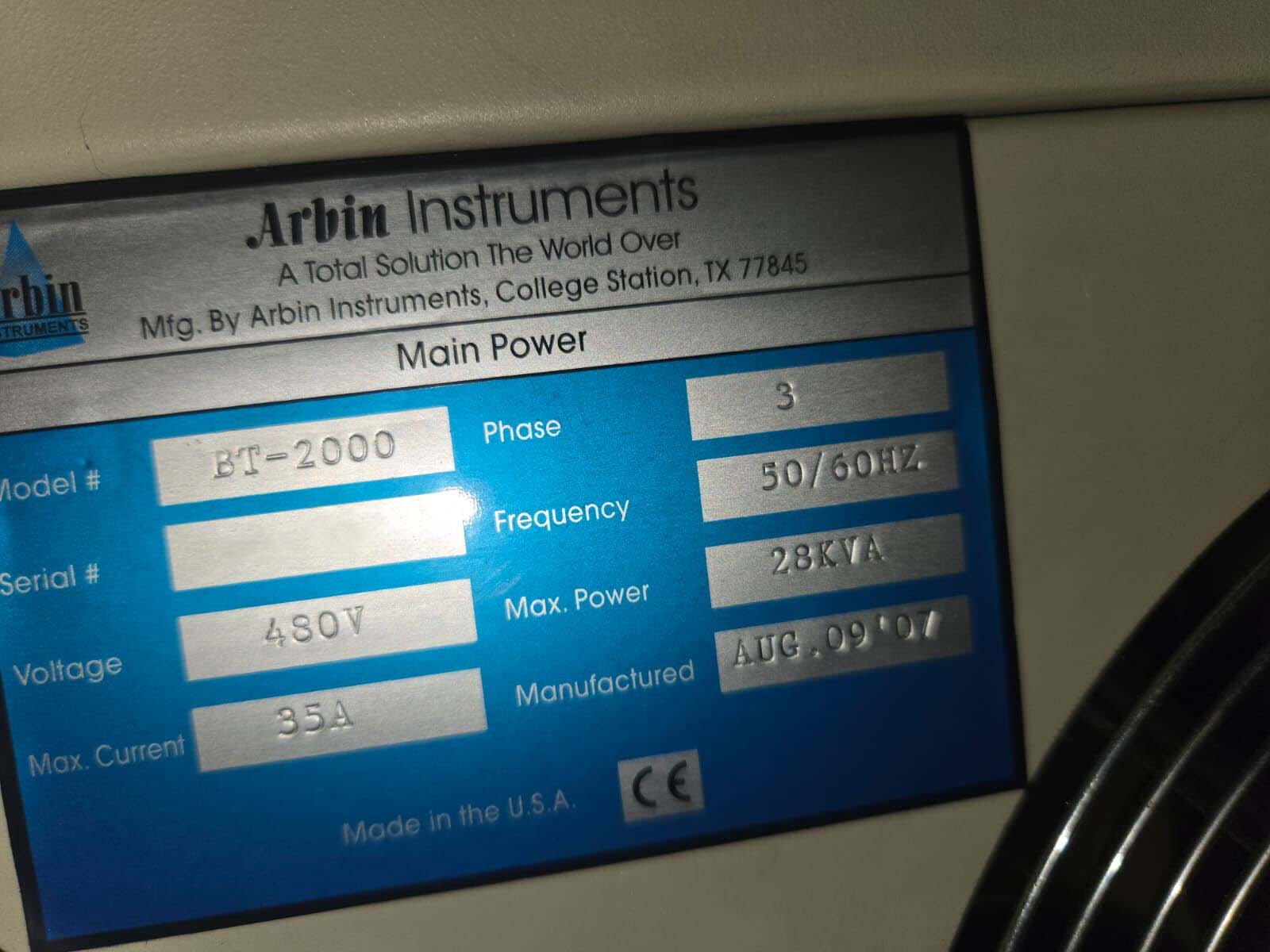 图为 已使用的 ARBIN INSTRUMENTS BT-2000 待售