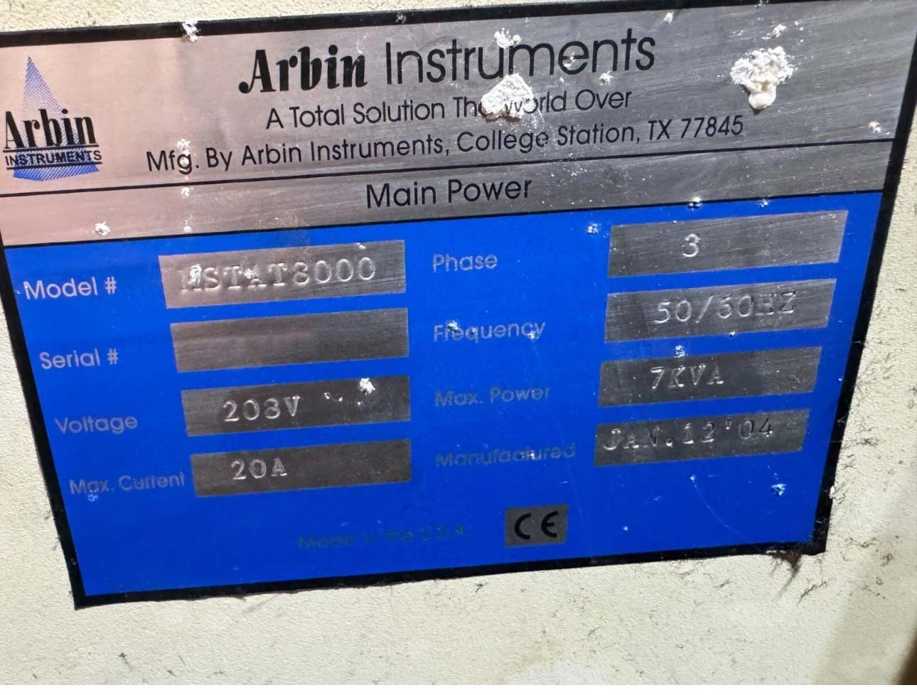Foto Verwendet ARBIN INSTRUMENTS MSTAT 8000 Zum Verkauf