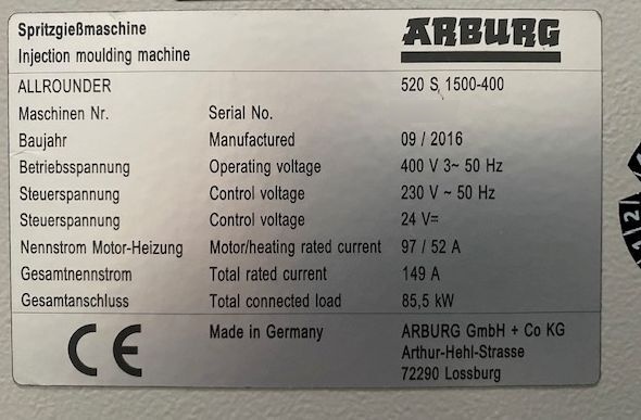 图为 已使用的 ARBURG Allrounder 520S 待售