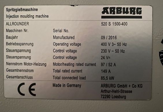 图为 已使用的 ARBURG Allrounder 520S 待售