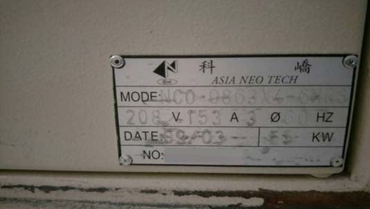 Photo Used ASIA NEO TECH NCO-0863X4-6NRS For Sale