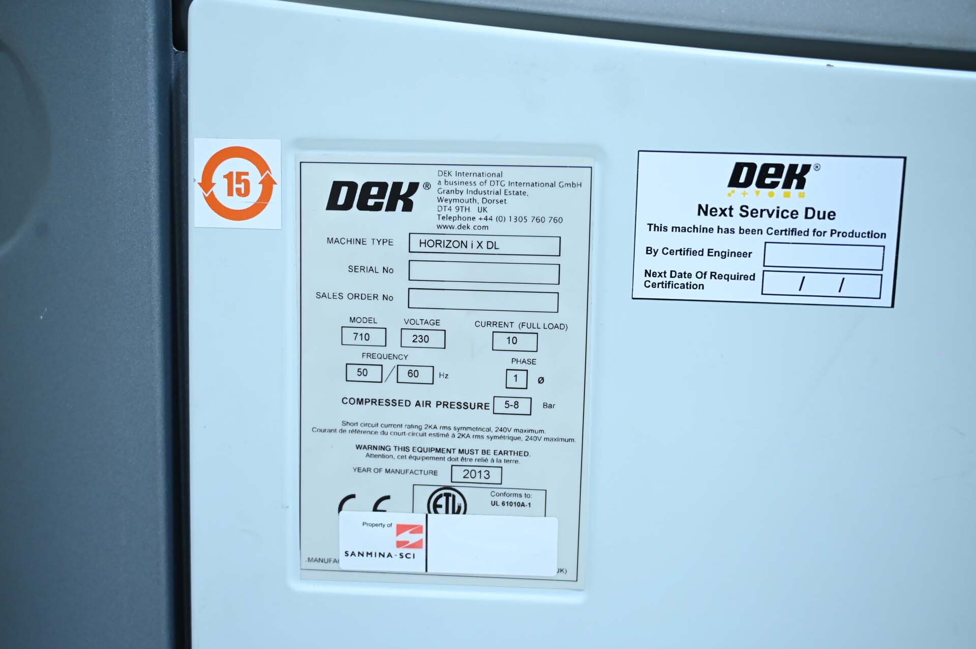 圖為 已使用的 ASM / DEK Horizon iX DL 待售
