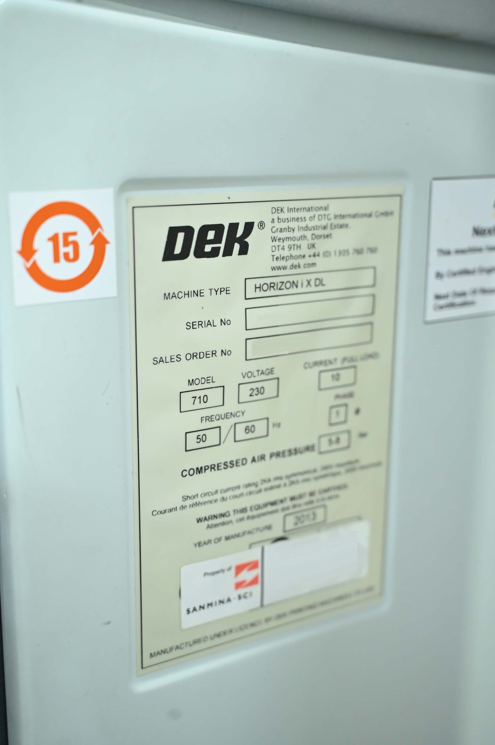 圖為 已使用的 ASM / DEK Horizon iX DL 待售