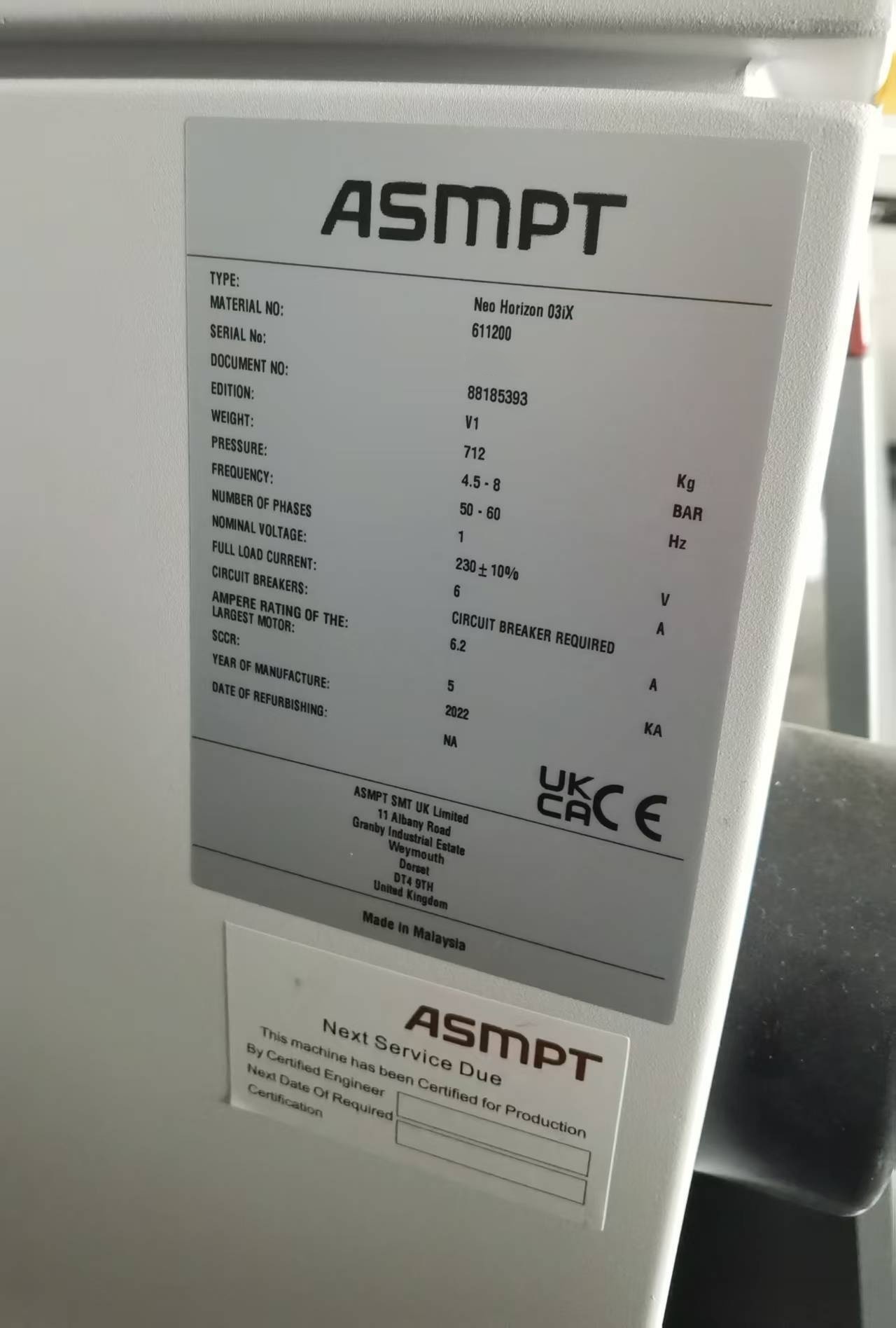 图为 已使用的 ASM / DEK NEO Horizon 03iX 待售