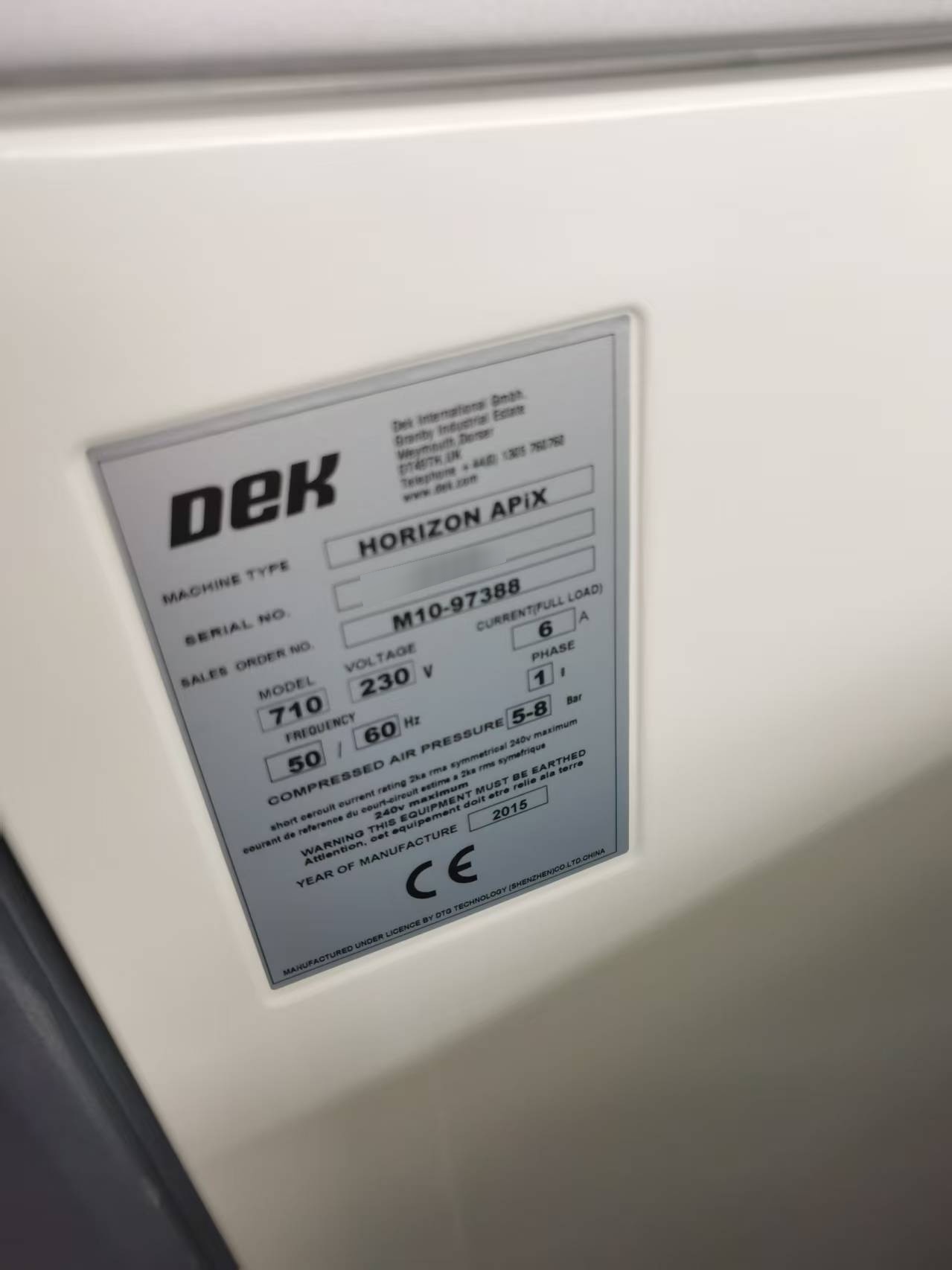 图为 已使用的 ASM / DEK NEO Horizon 03iX 待售