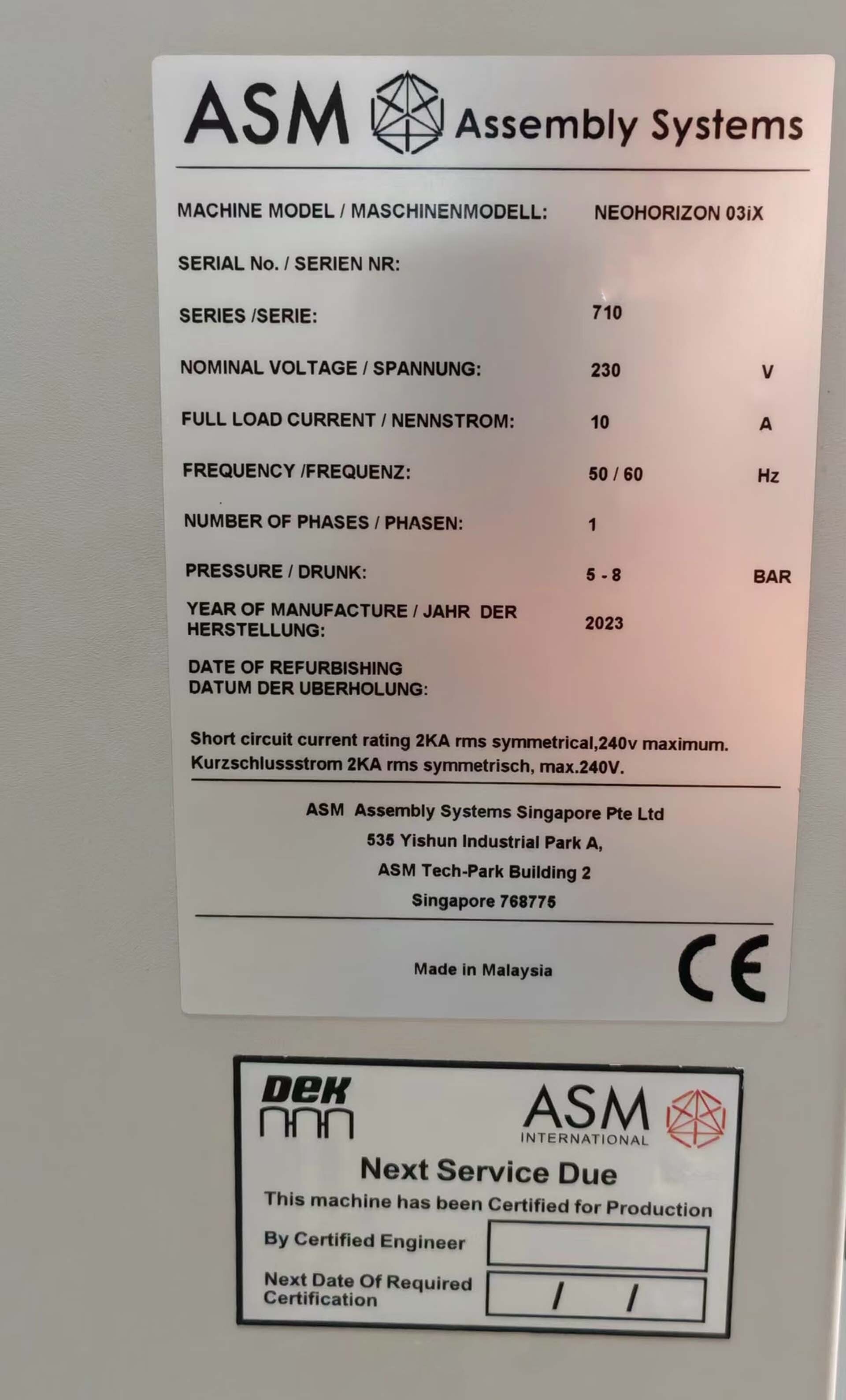 ASM / DEK NEO Horizon 03iX Printer used for sale price #293827346