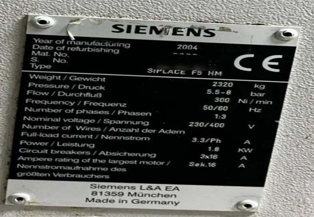 Photo Used ASM / SIEMENS Siplace 80 F5 HM For Sale