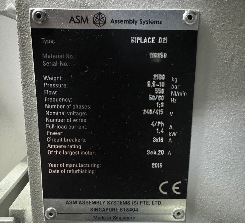 Foto Verwendet ASM / SIEMENS Siplace D2 Zum Verkauf