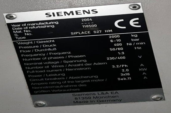 フォト（写真） 使用される ASM / SIEMENS Siplace S27 HM 販売のために