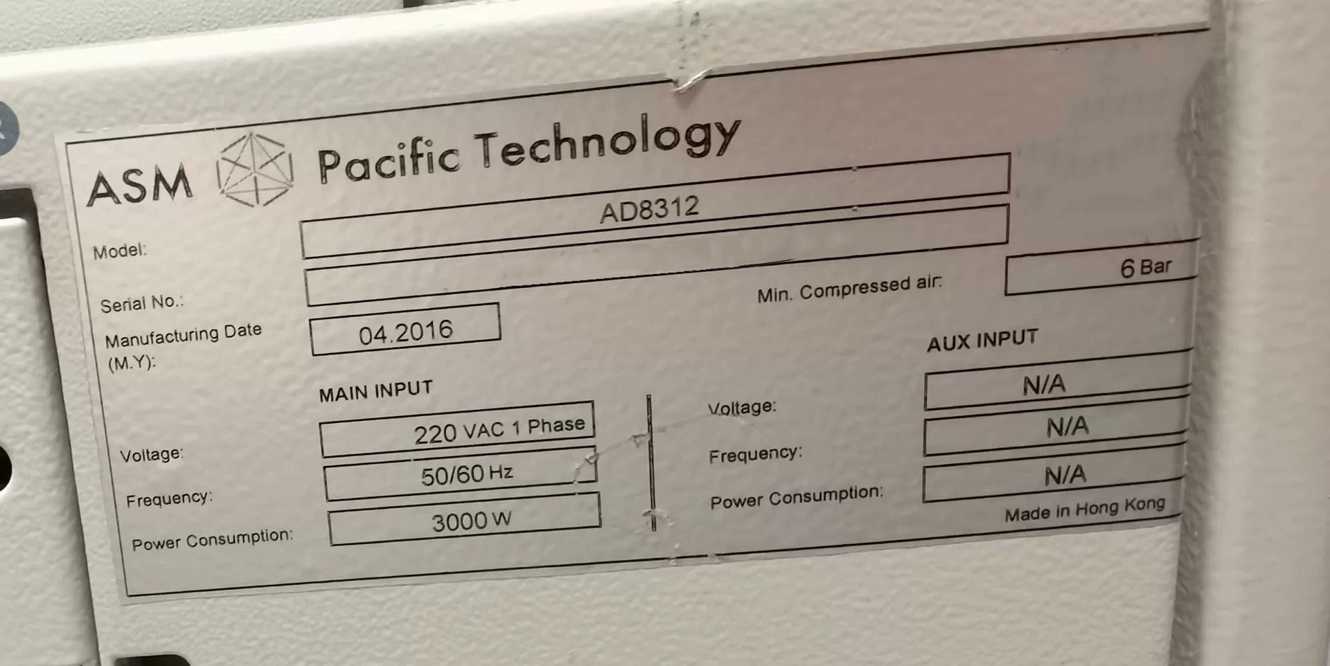 圖為 已使用的 ASM AD 8312 待售